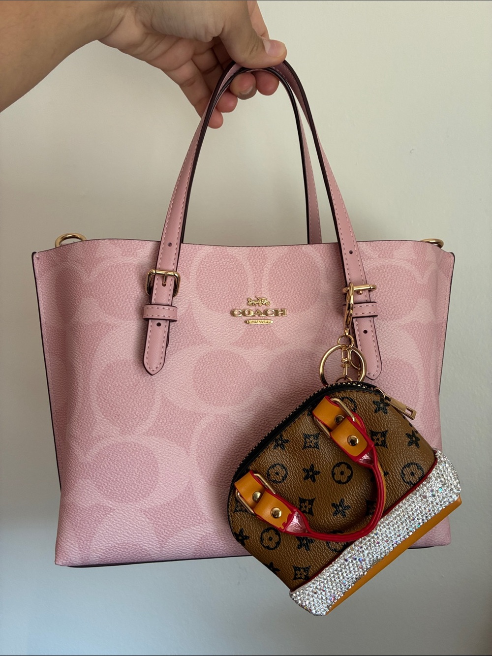 Brown Monogram Mini Satchel Bag Charm